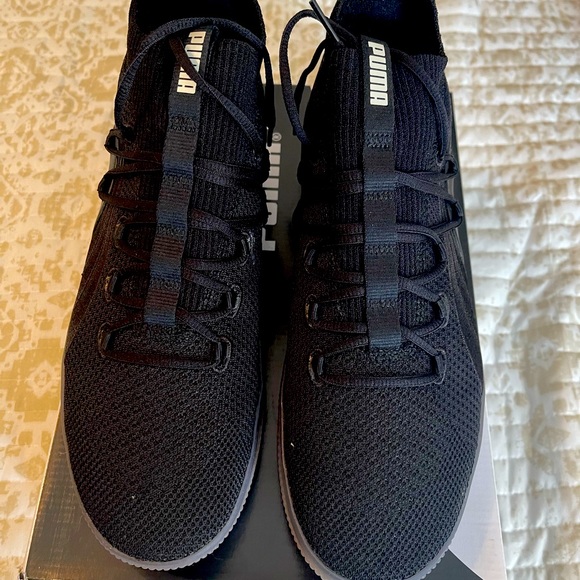 puma clyde court black electric purple